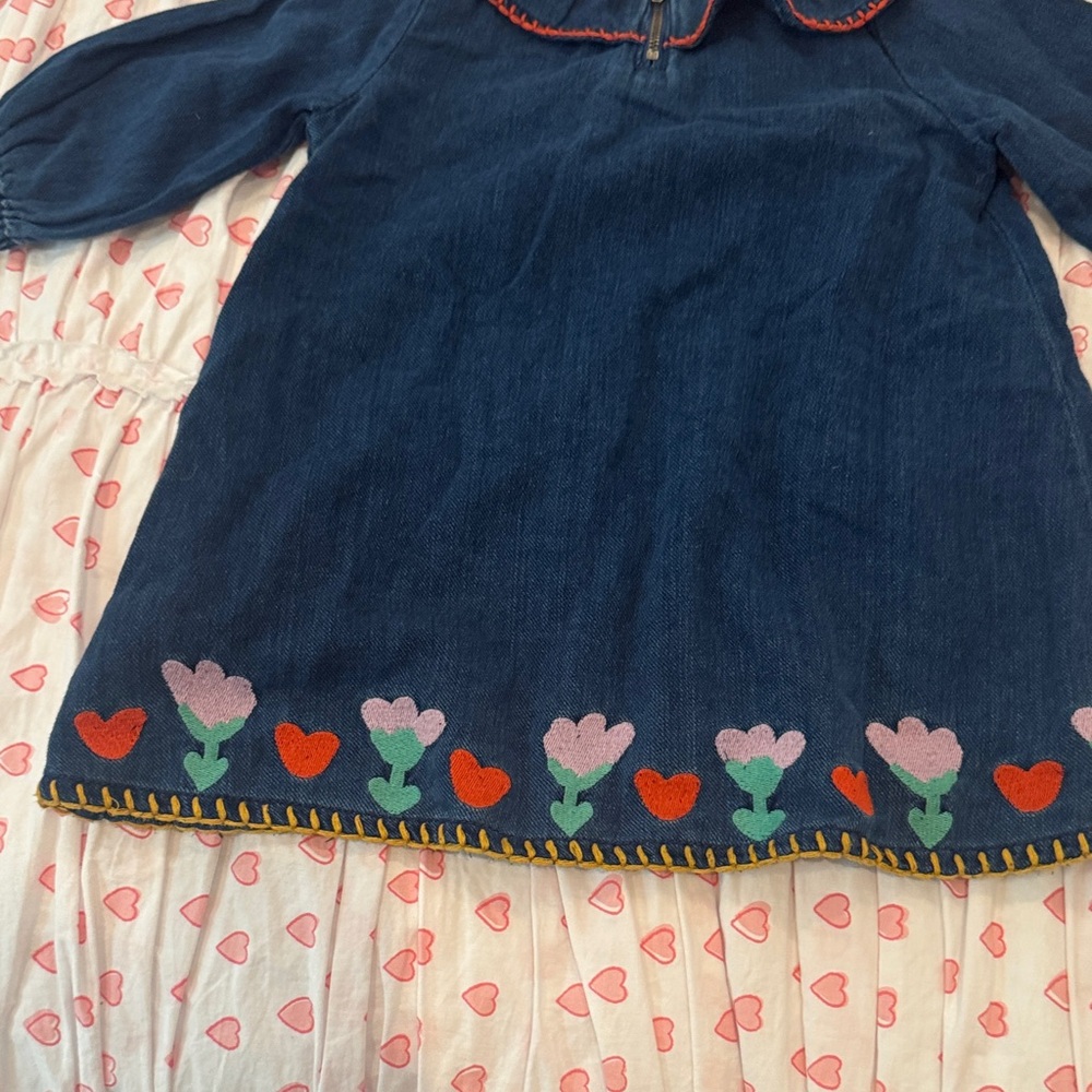 Stella McCartney Kids Blue Dress with Colorful Embroidery - Picture 7 of 9